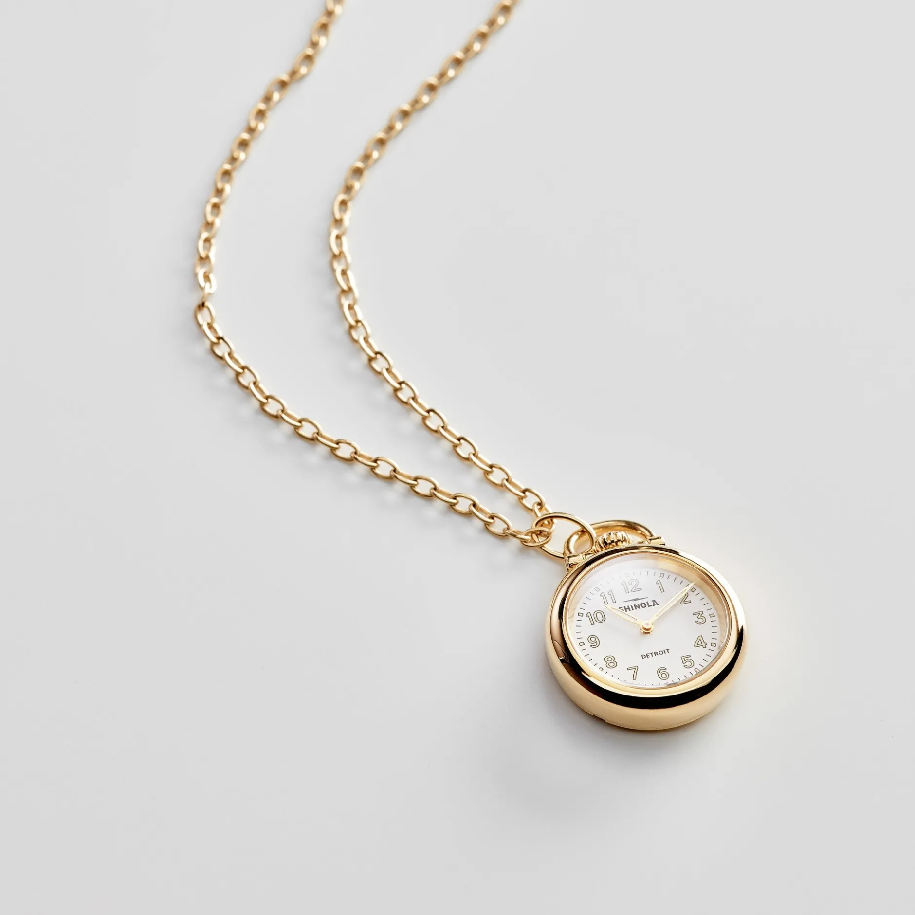 Outlet Shinola Runwell Watch Pendant Necklace White