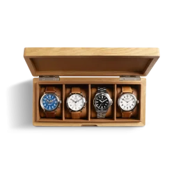 Discount Shinola 4 Slot Watch Box Oak / Tan