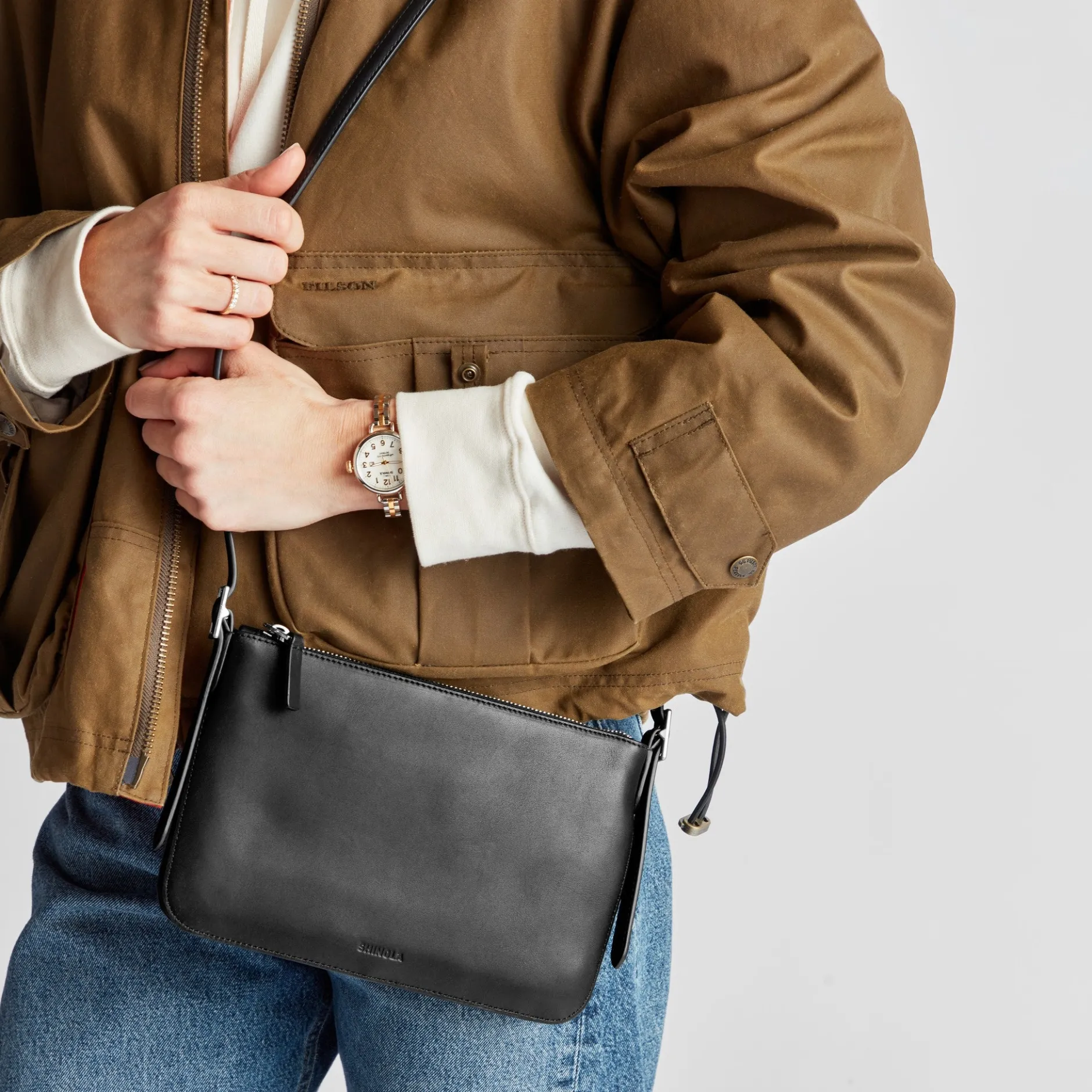 New Shinola Small Bixby Crossbody Black