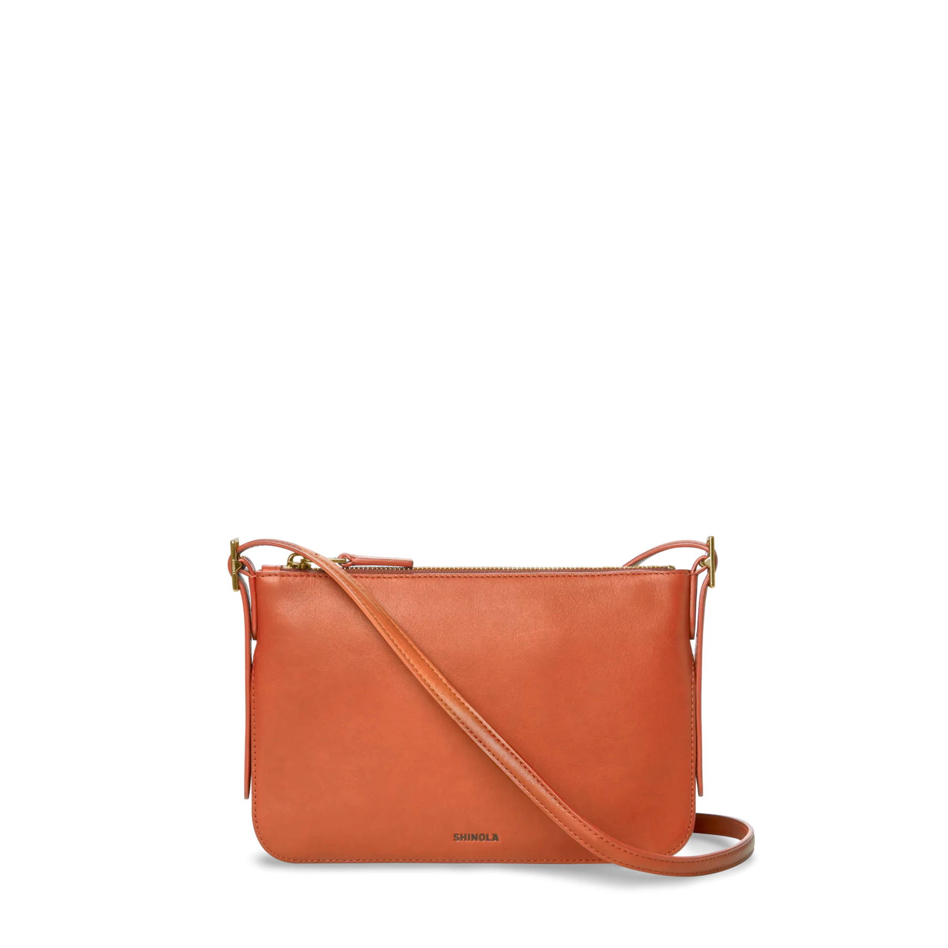 New Shinola Small Bixby Crossbody Rust