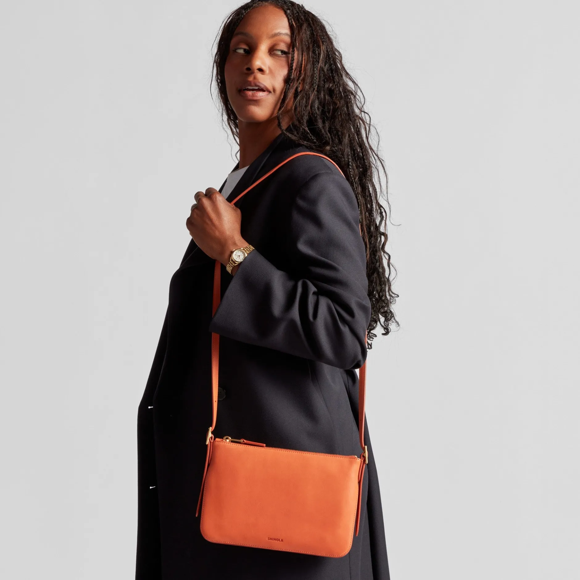 New Shinola Small Bixby Crossbody Rust
