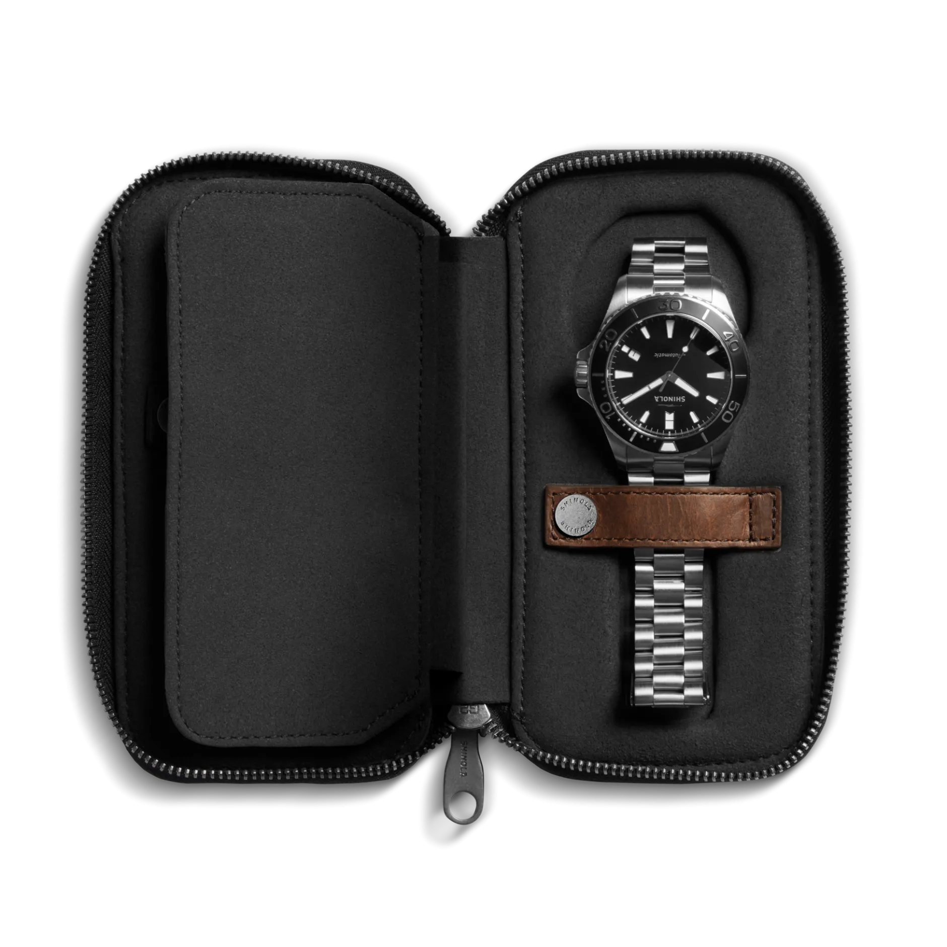 New Shinola Travel Watch Case Medium Brown