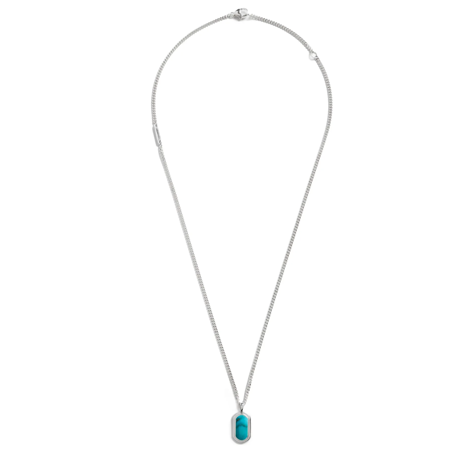 New Shinola Turquoise Inlay Tag Necklace